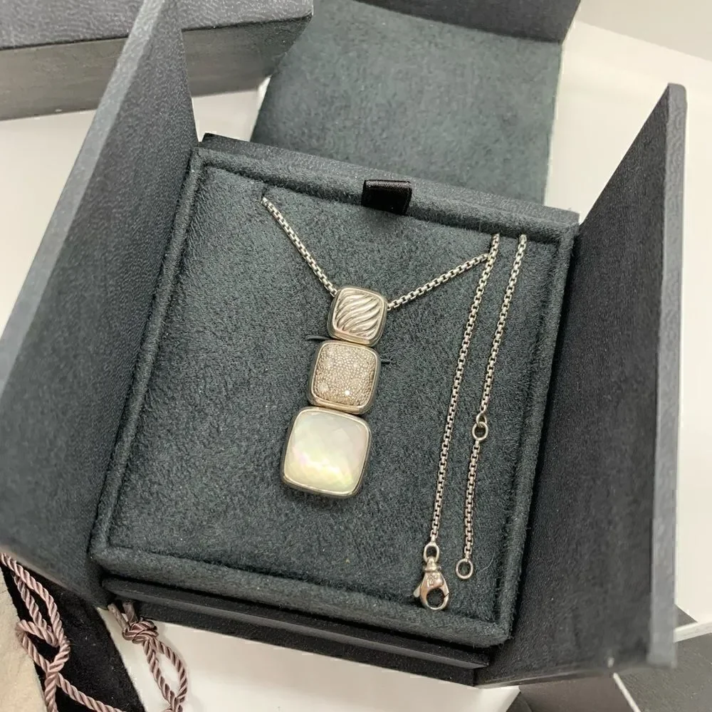 David Yurman Sterling Silver Chicklet Necklace
